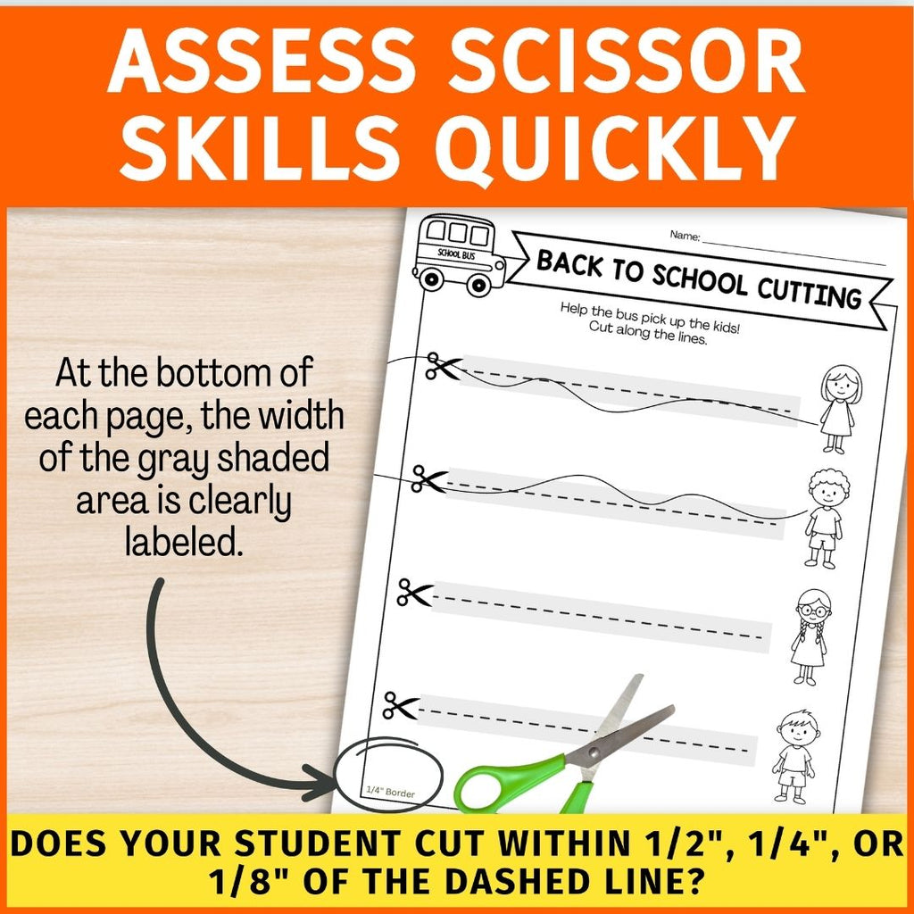 Fall Cutting Practice with Scissors-Cutting Straight Lines Worksheets for Kindergarten & Preschool