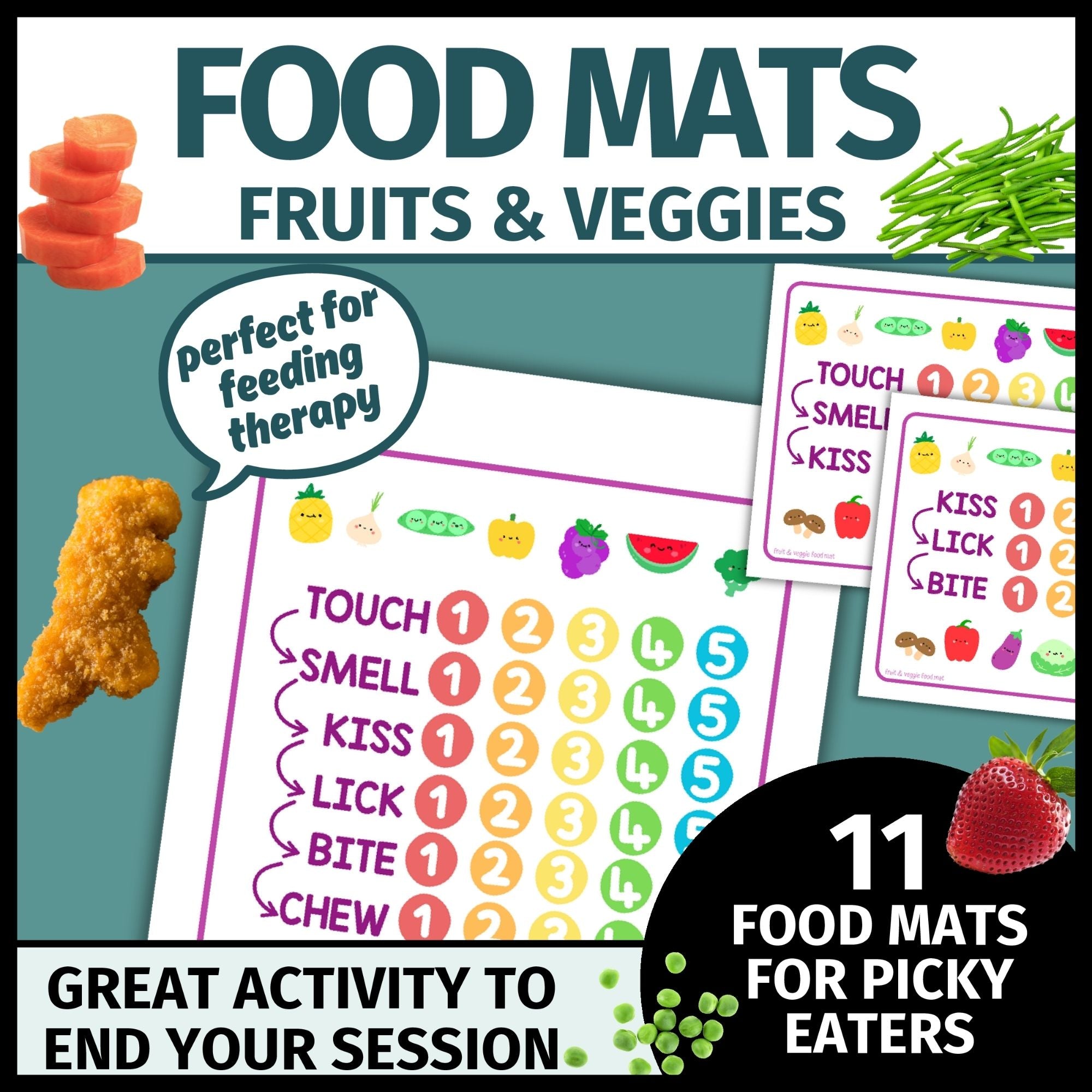 Food Mats- Placemats for Feeding Therapy, Food Exploration, and Picky Eaters