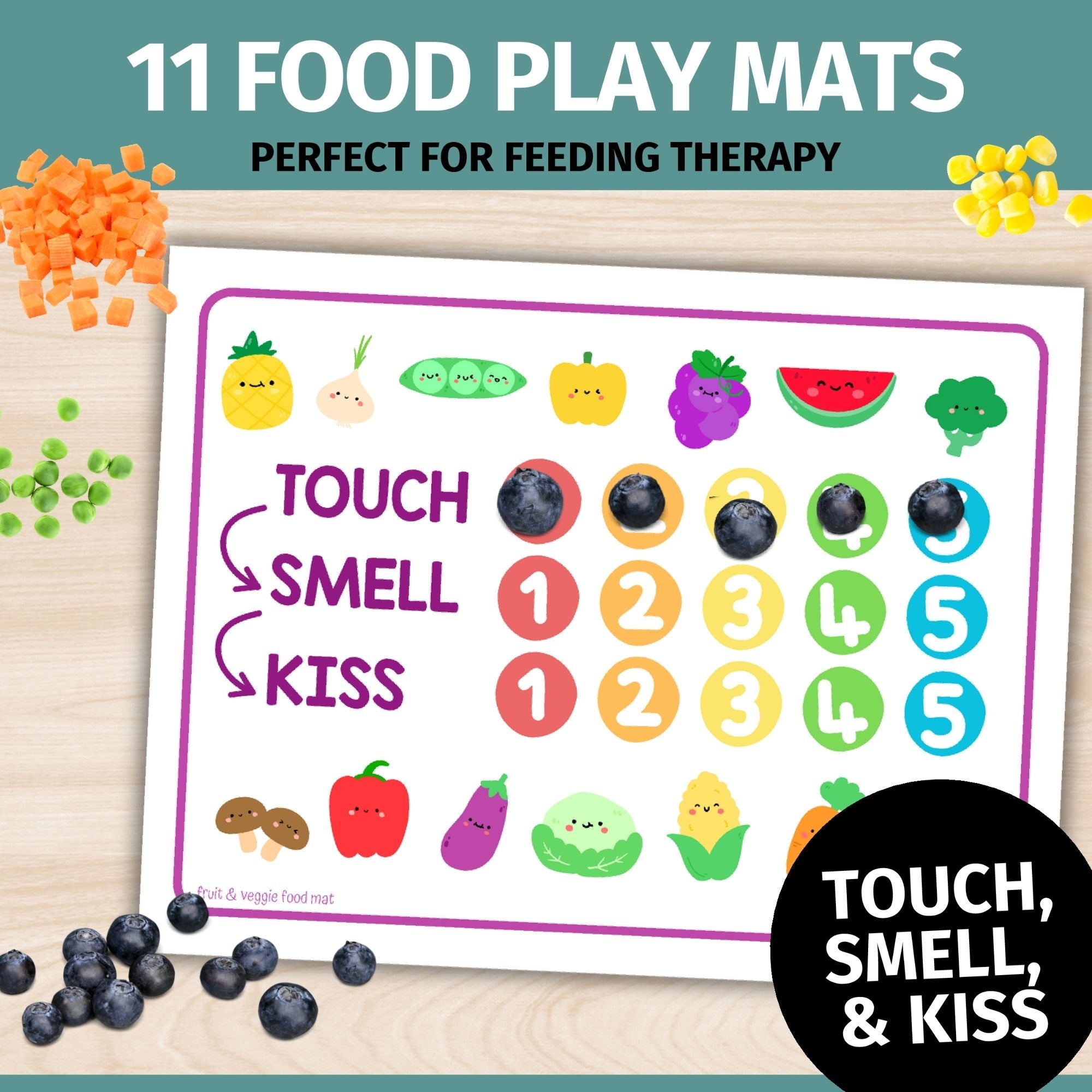Food Mats- Placemats for Feeding Therapy, Food Exploration, and Picky Eaters