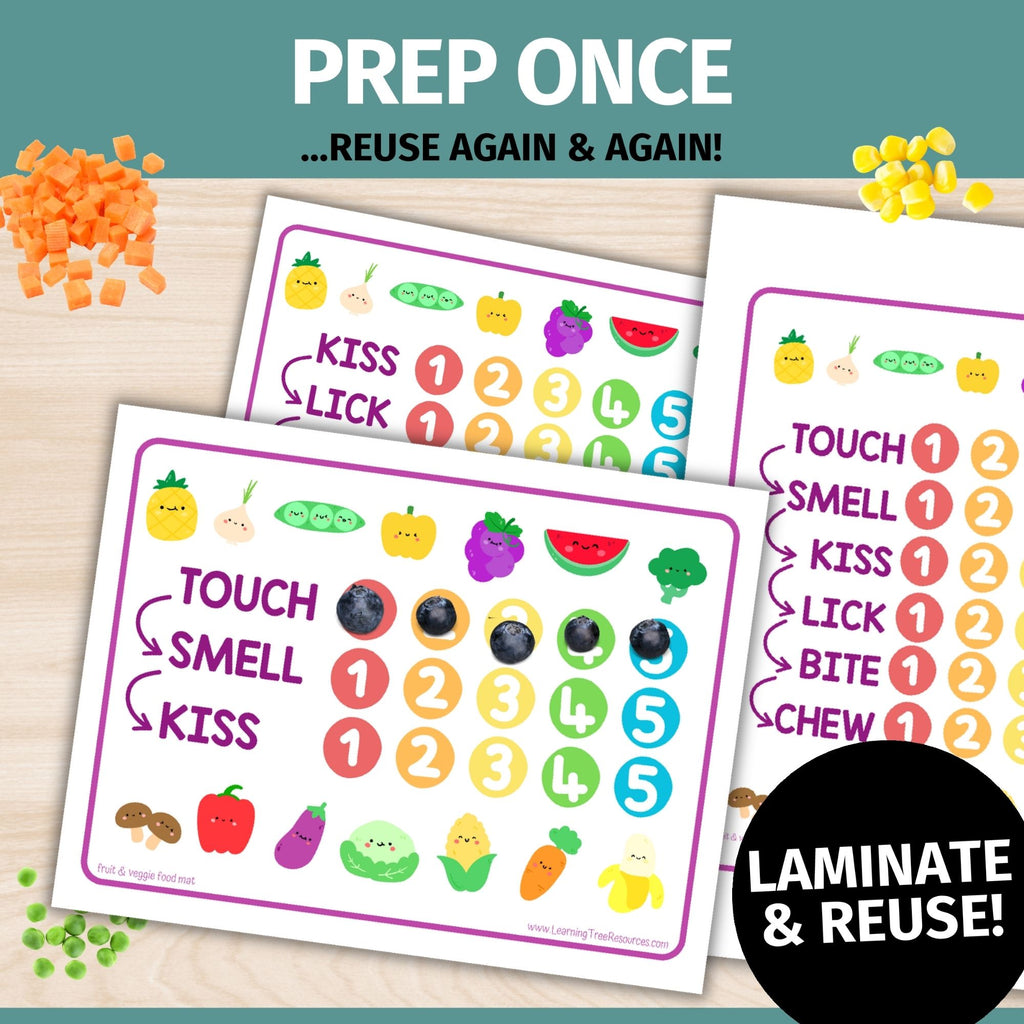 Food Mats- Placemats for Feeding Therapy, Food Exploration, and Picky Eaters