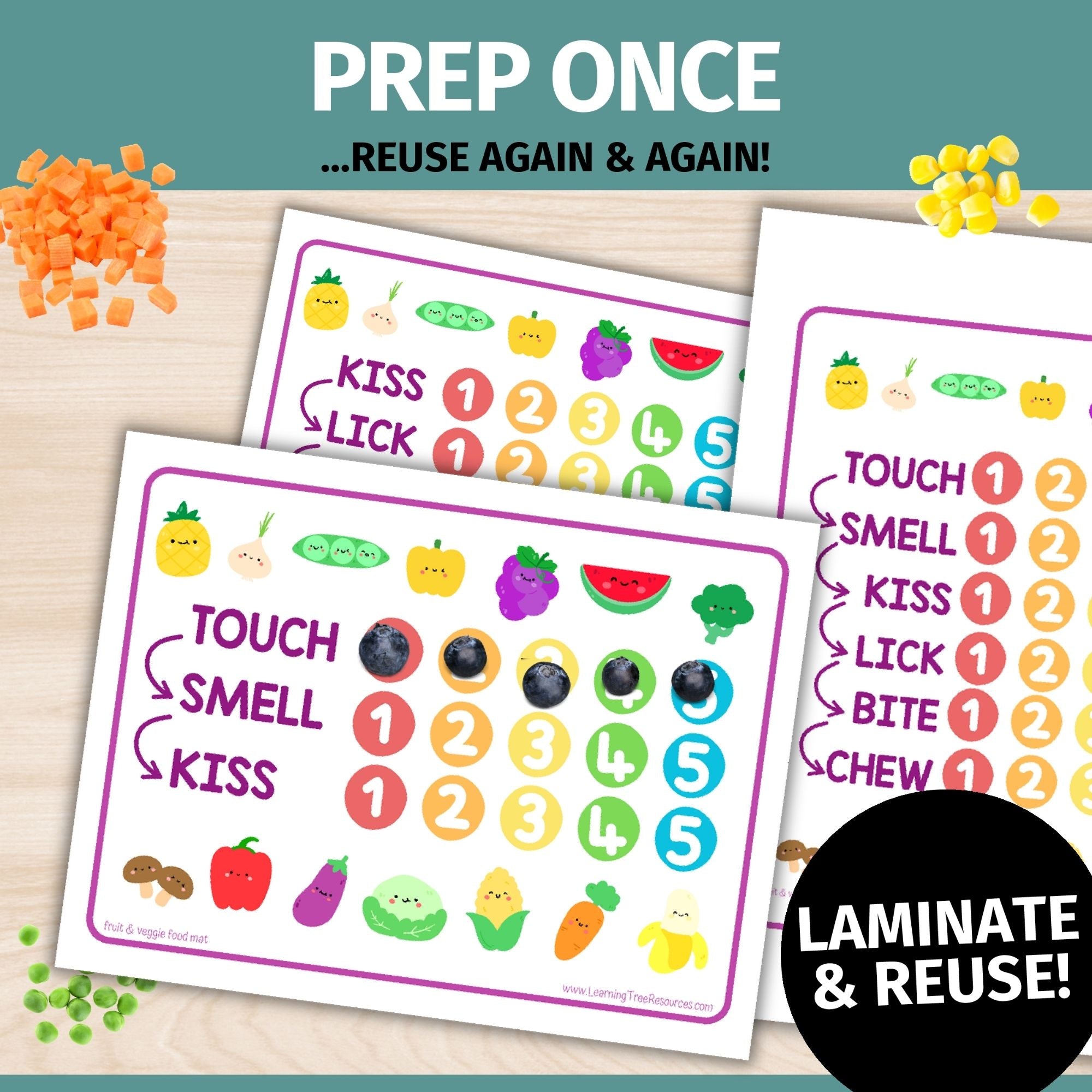 Food Mats- Placemats for Feeding Therapy, Food Exploration, and Picky Eaters