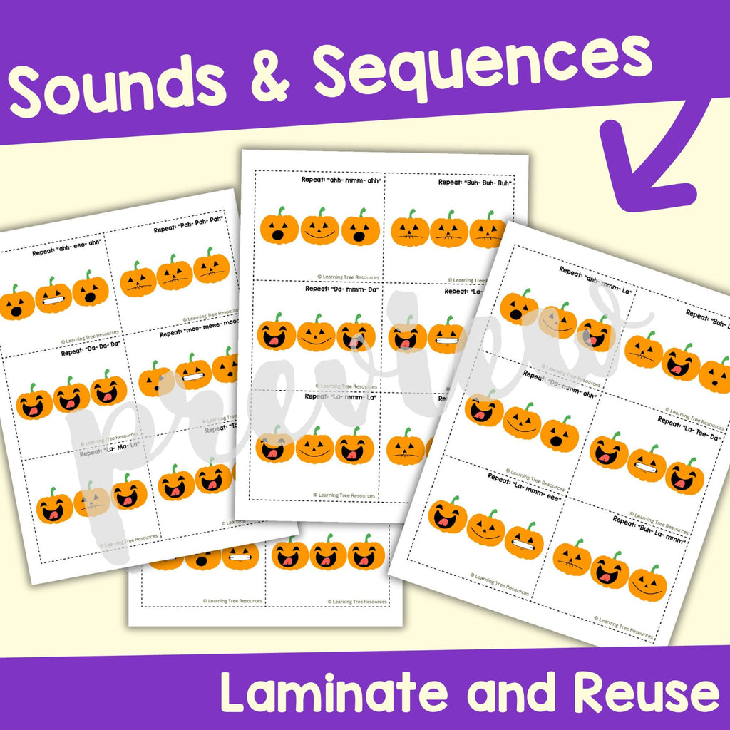 Halloween Oral Motor Skills- Pumpkin Oral Motor Exercises & Pumpkin Speech Sounds