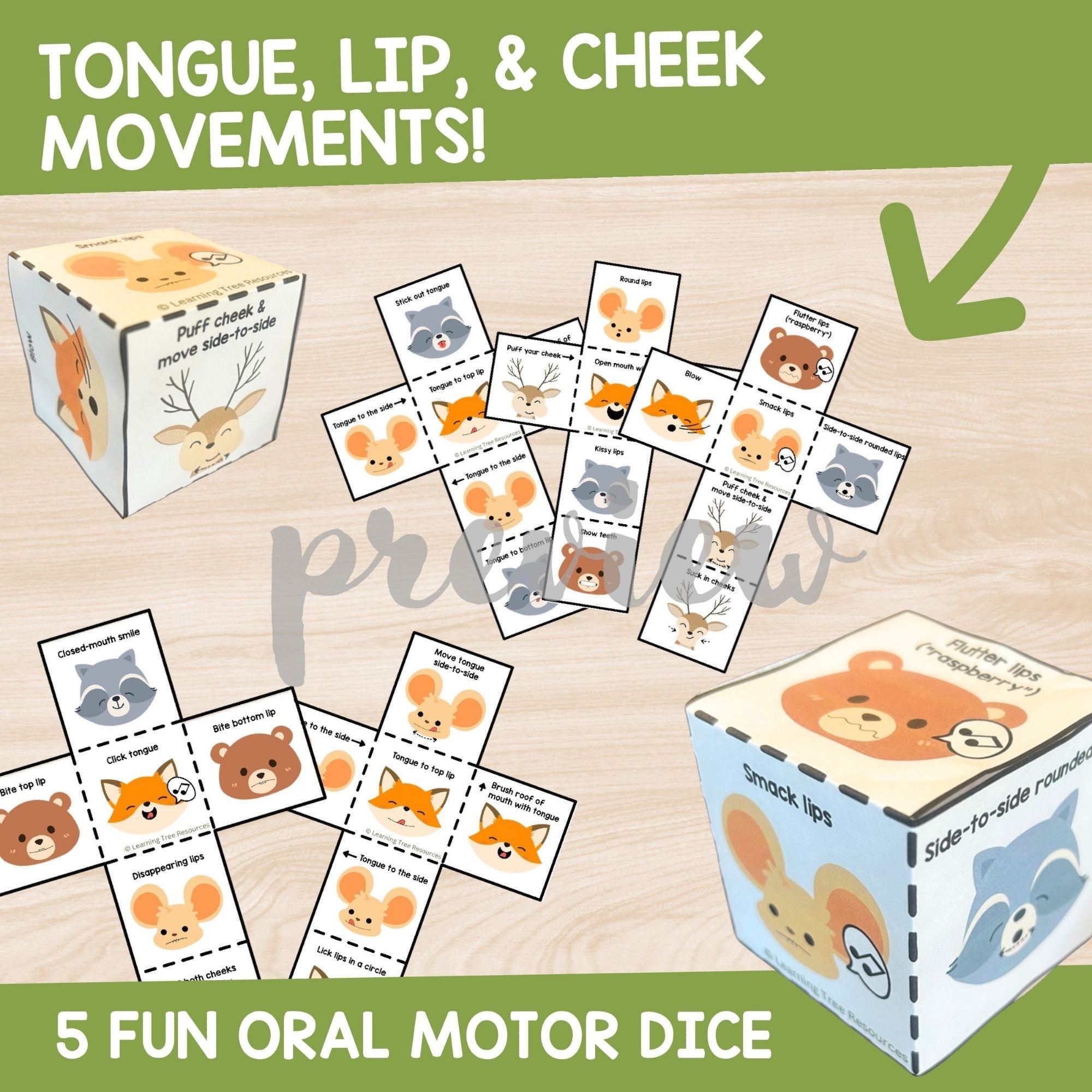 Fall Oral Motor Dice Game-Feeding Therapy and Speech Game for Fall/Autumn