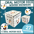 Snowman Oral Motor Dice Game for Winter Speech Therapy & Feeding Therapy