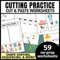 Cutting Practice Worksheets Bundle- Cut & Paste Worksheet BUNDLE