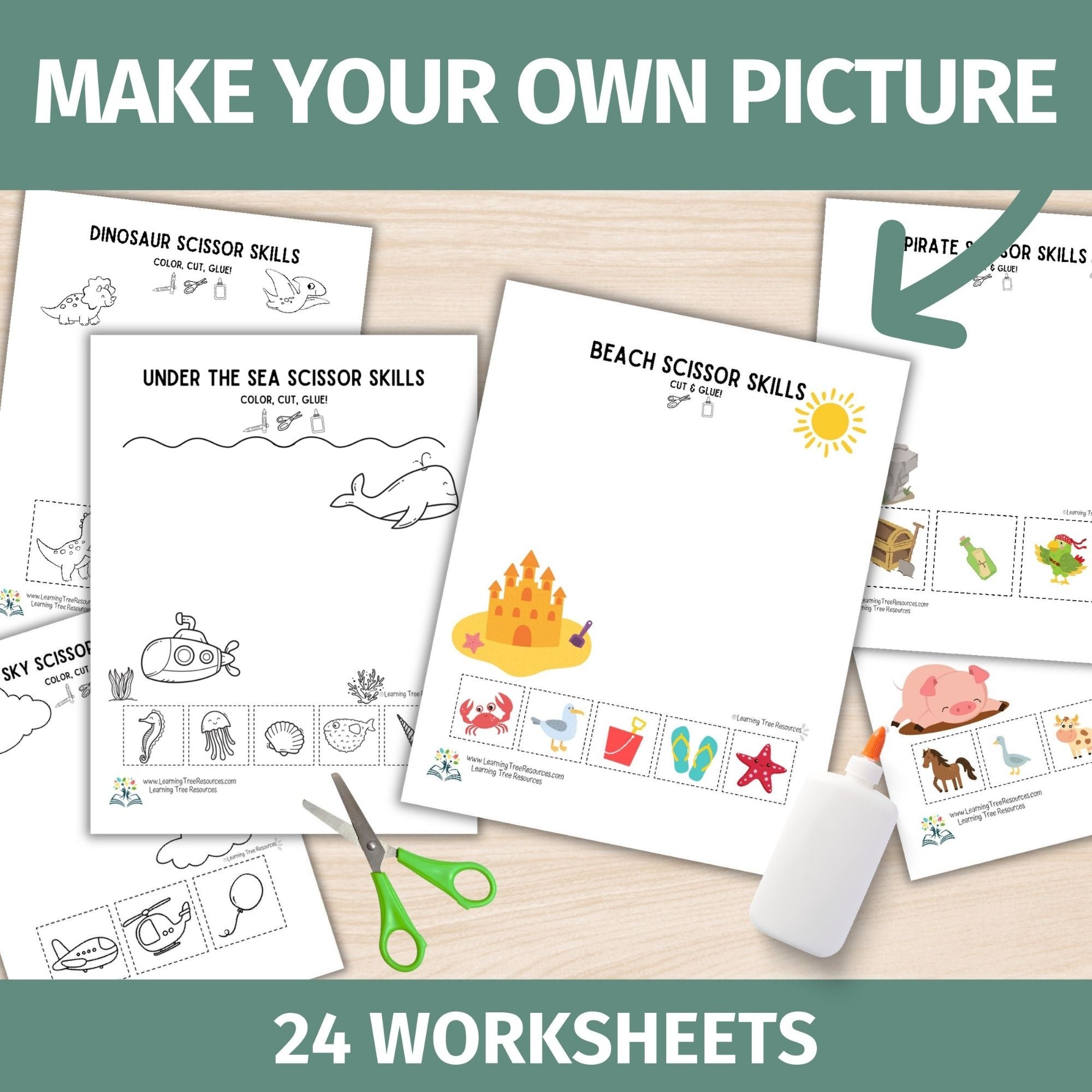 Cutting Practice Worksheets Bundle- Cut & Paste Worksheet BUNDLE