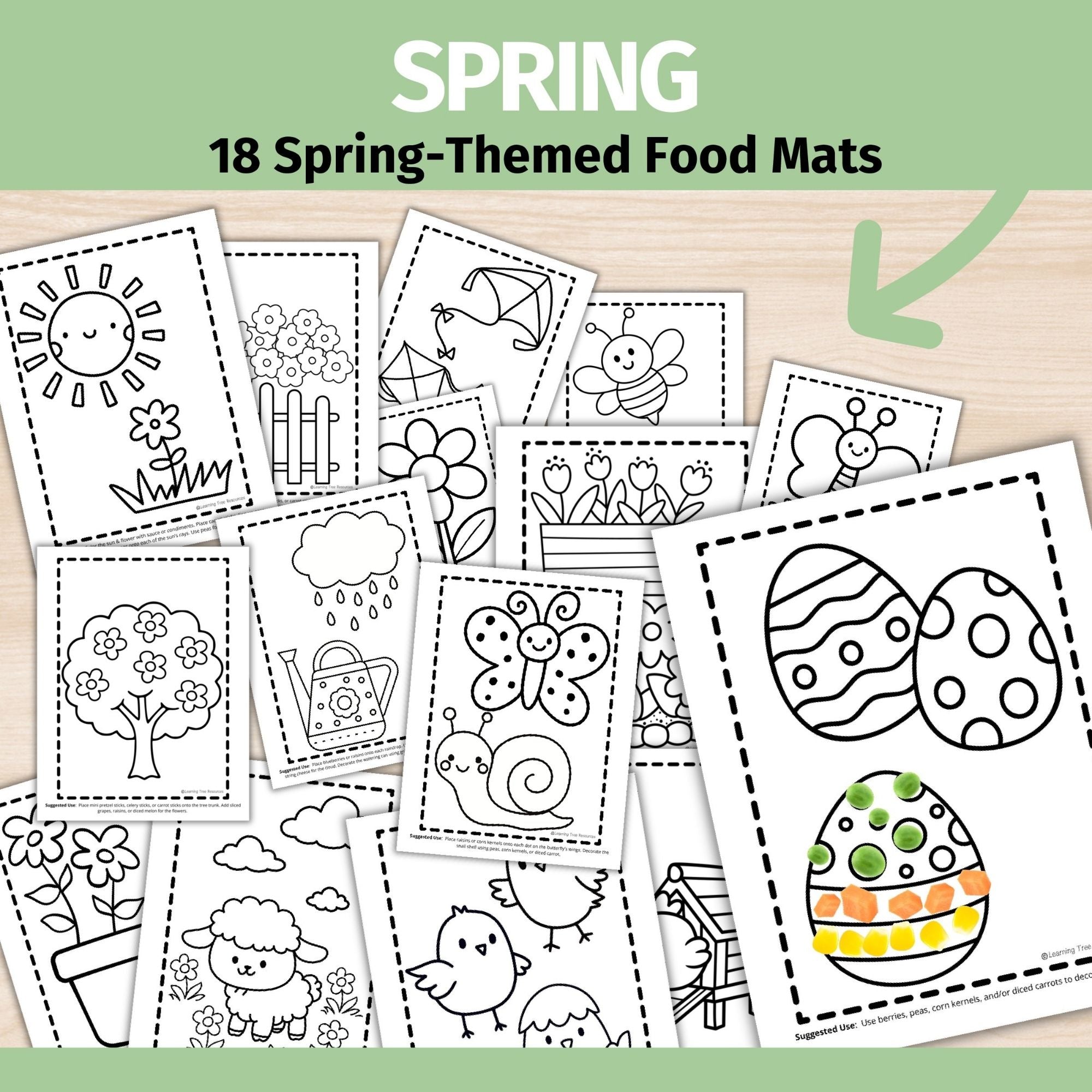 Food Mats for Feeding Therapy- Spring and Summer Snack Mats for Picky Eaters