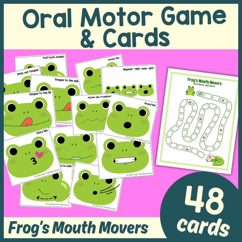 Oral Motor Exercises, Flash Cards & Oral Motor Game- Frog's Mouth Movers