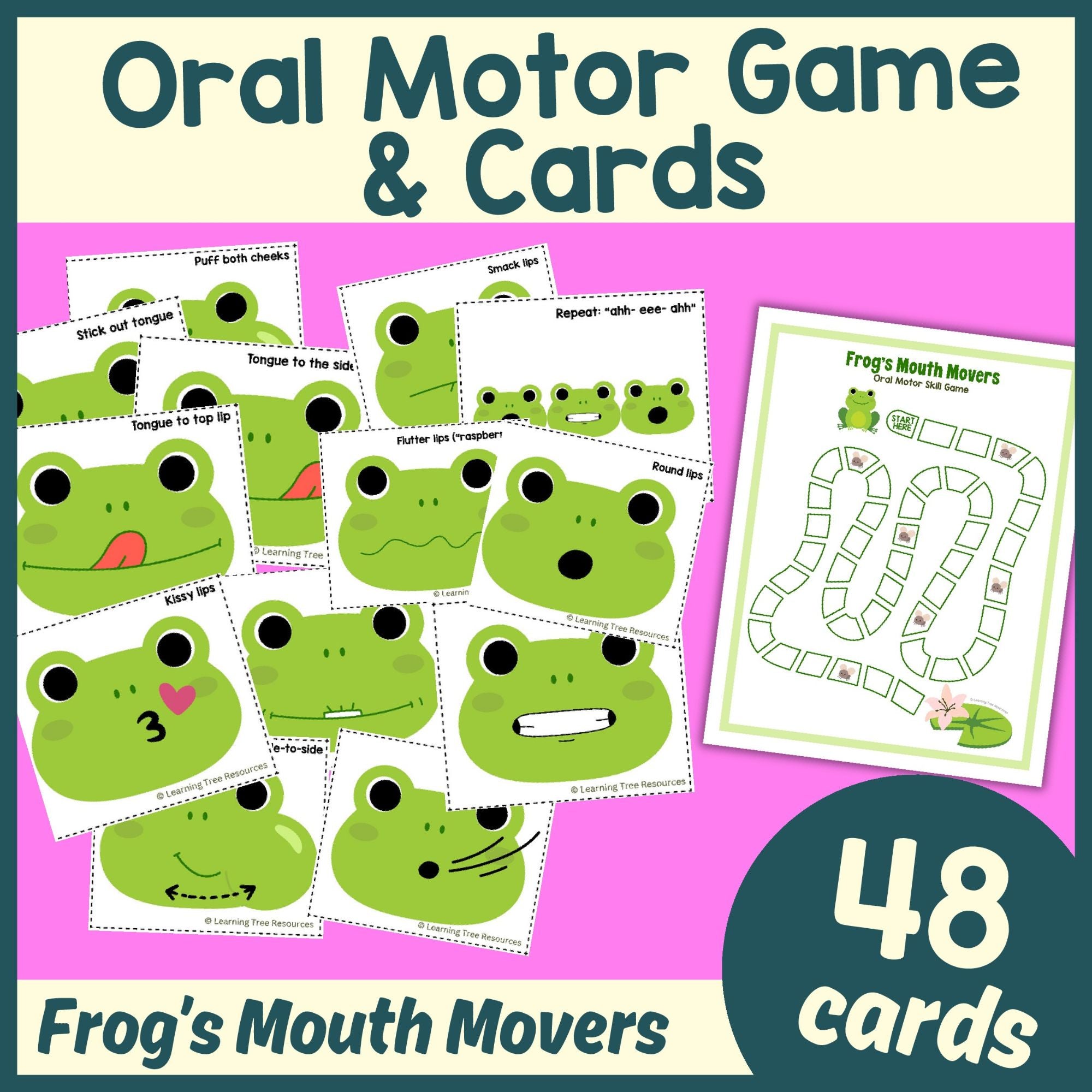 Oral Motor Exercises, Flash Cards & Oral Motor Game- Frog's Mouth Movers