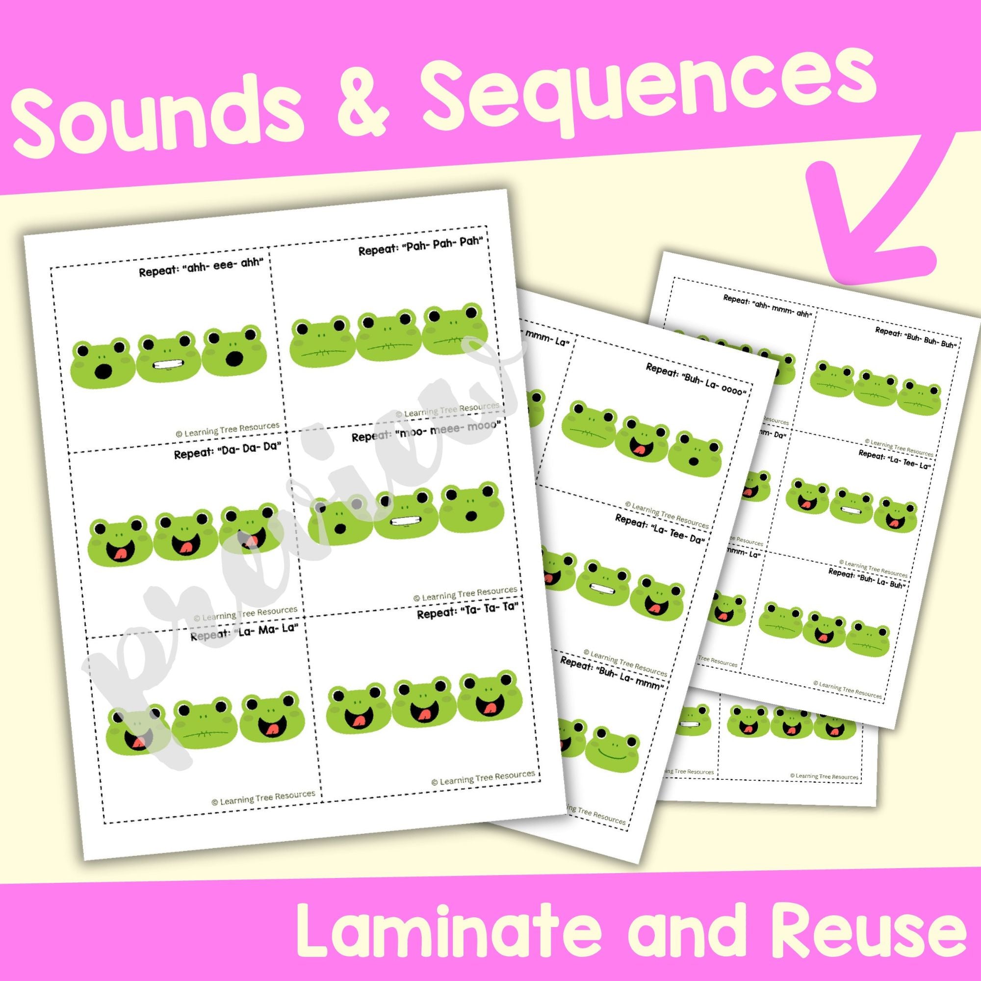 Oral Motor Exercises, Flash Cards & Oral Motor Game- Frog's Mouth Movers