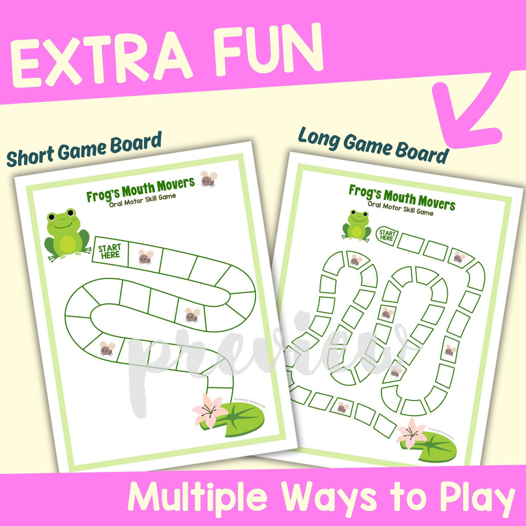 Oral Motor Exercises, Flash Cards & Oral Motor Game- Frog's Mouth Movers