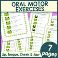 Frog Oral Motor Exercises Home Program- Frog Oral Motor/Movements Homework Sheets