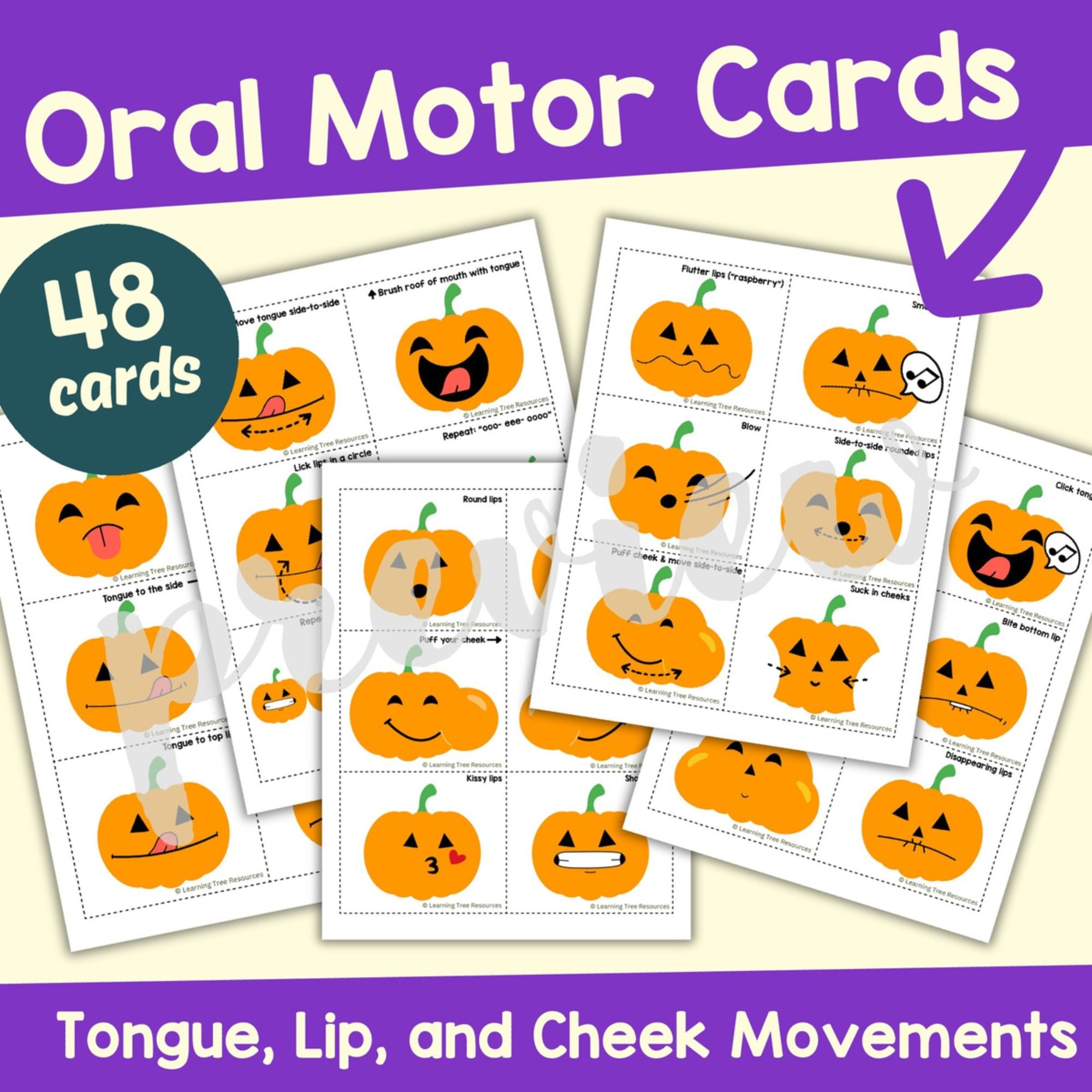 Frog & Pumpkin Oral Motor Games, Oral Motor Flash Cards, & Homework Sheets BUNDLE