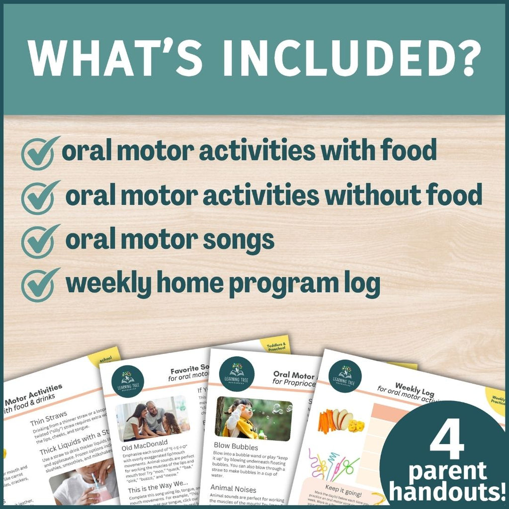 Oral Motor Activities/Songs Handouts for Oral Sensory Diet and Feeding Therapy
