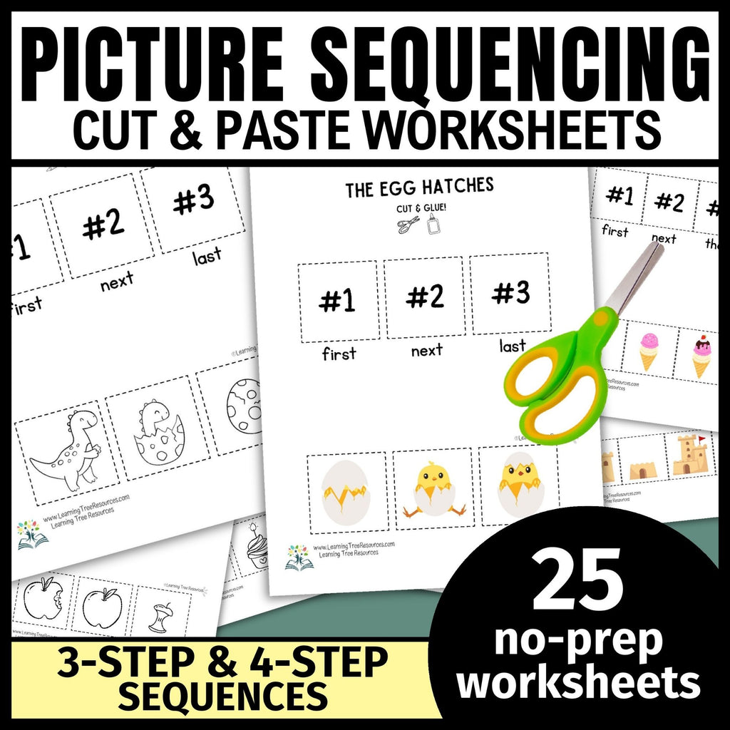 Picture Sequence Worksheets-  3-Step Sequencing & 4-step Sequencing