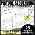 Picture Sequence Worksheets-  3-Step Sequencing & 4-step Sequencing