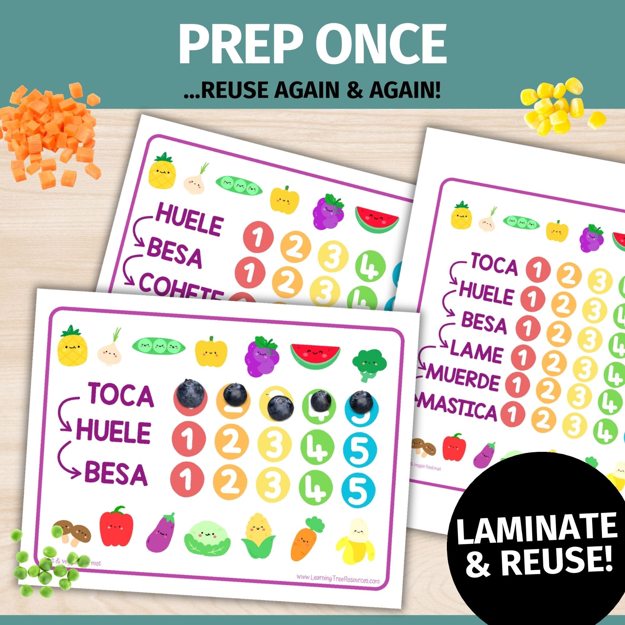 *SPANISH* Food Mats- Feeding Therapy Mats for Picky Eaters & Food Exploration