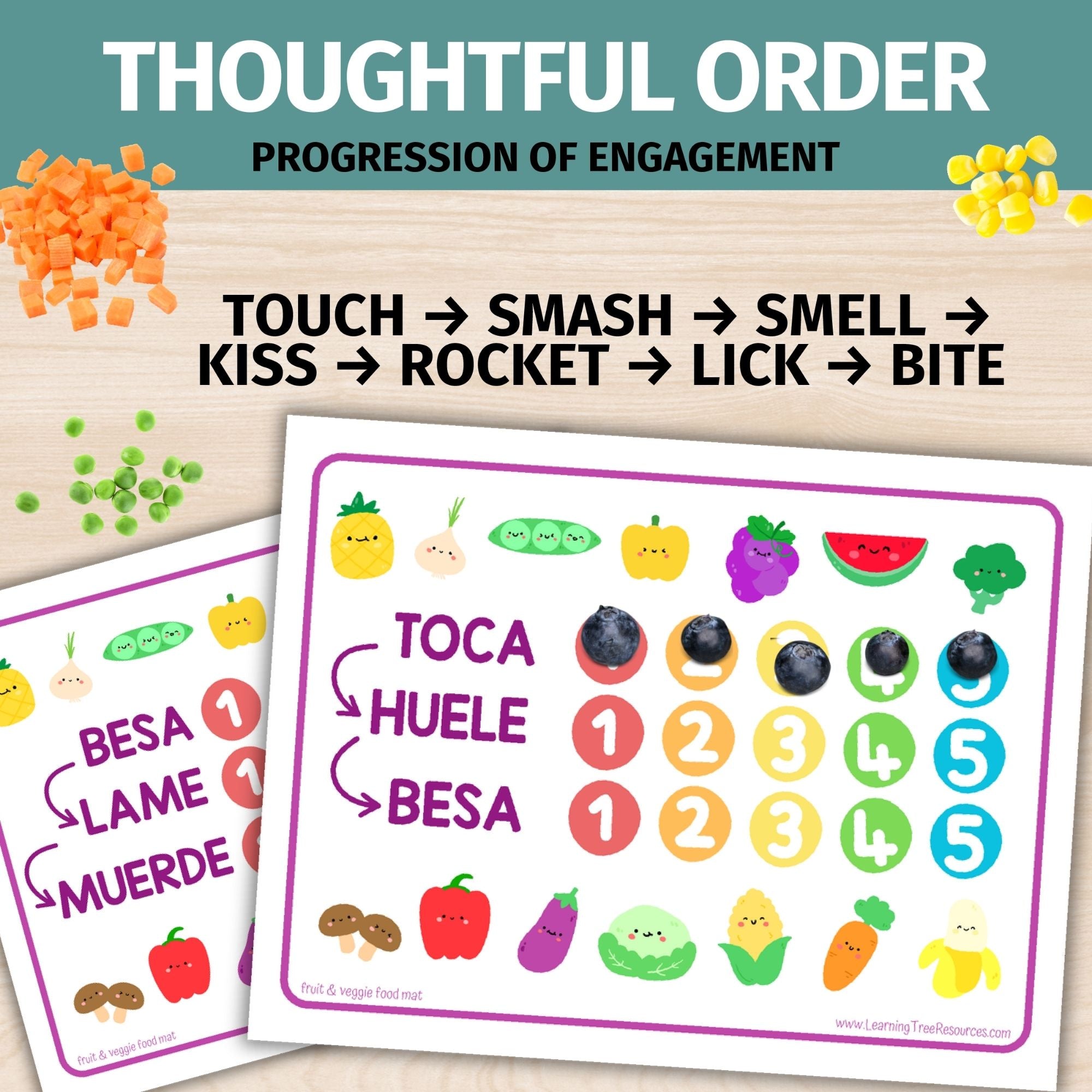 *SPANISH* Food Mats- Feeding Therapy Mats for Picky Eaters & Food Exploration