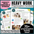 Proprioception, Heavy Work & Sensory Diet Activity Handouts in Spanish & English BUNDLE