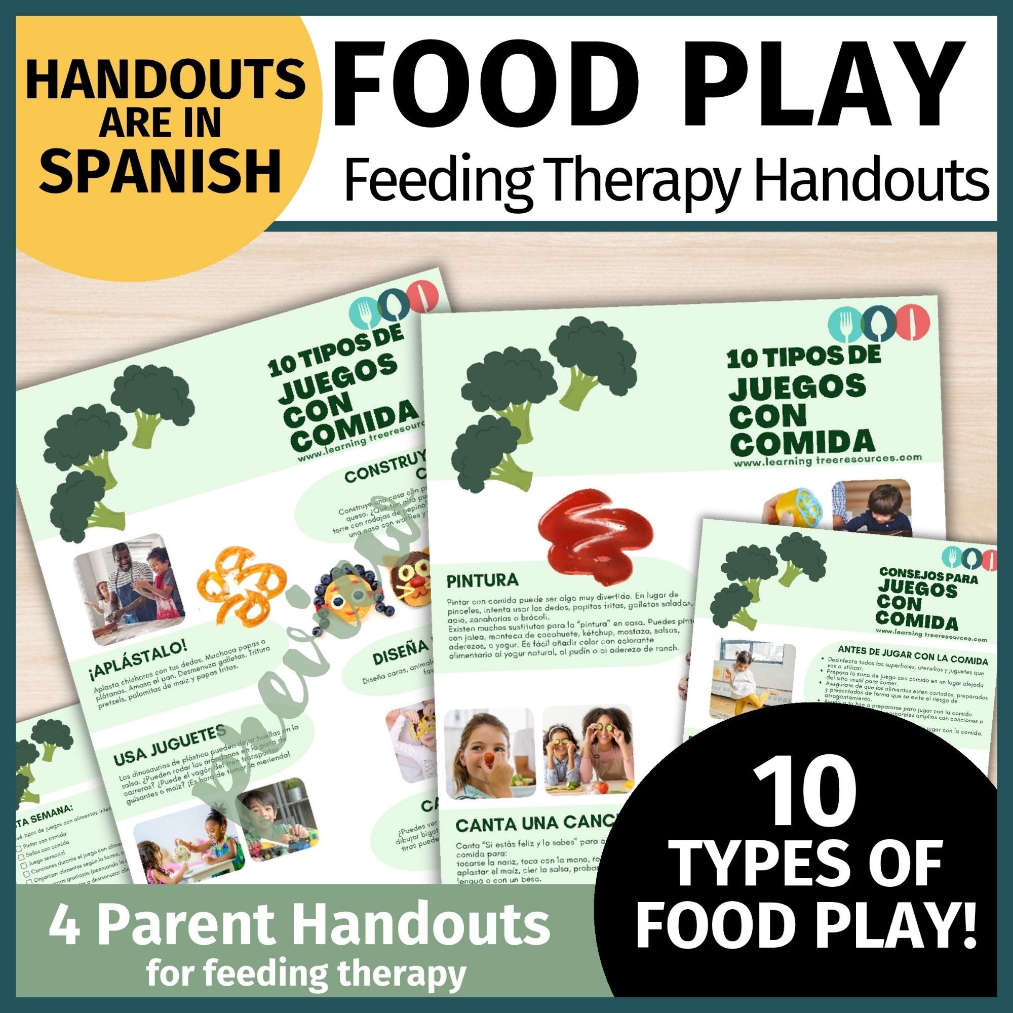 *Spanish* Food Play Handouts for Picky Eaters and Feeding Therapy