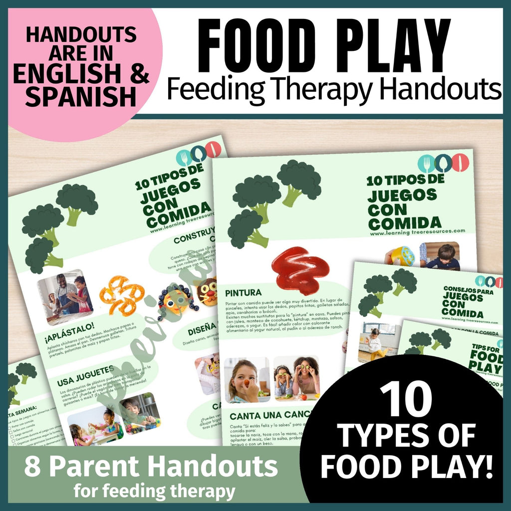 Feeding Therapy Handouts- Spanish & English Food Play Handouts BUNDLE
