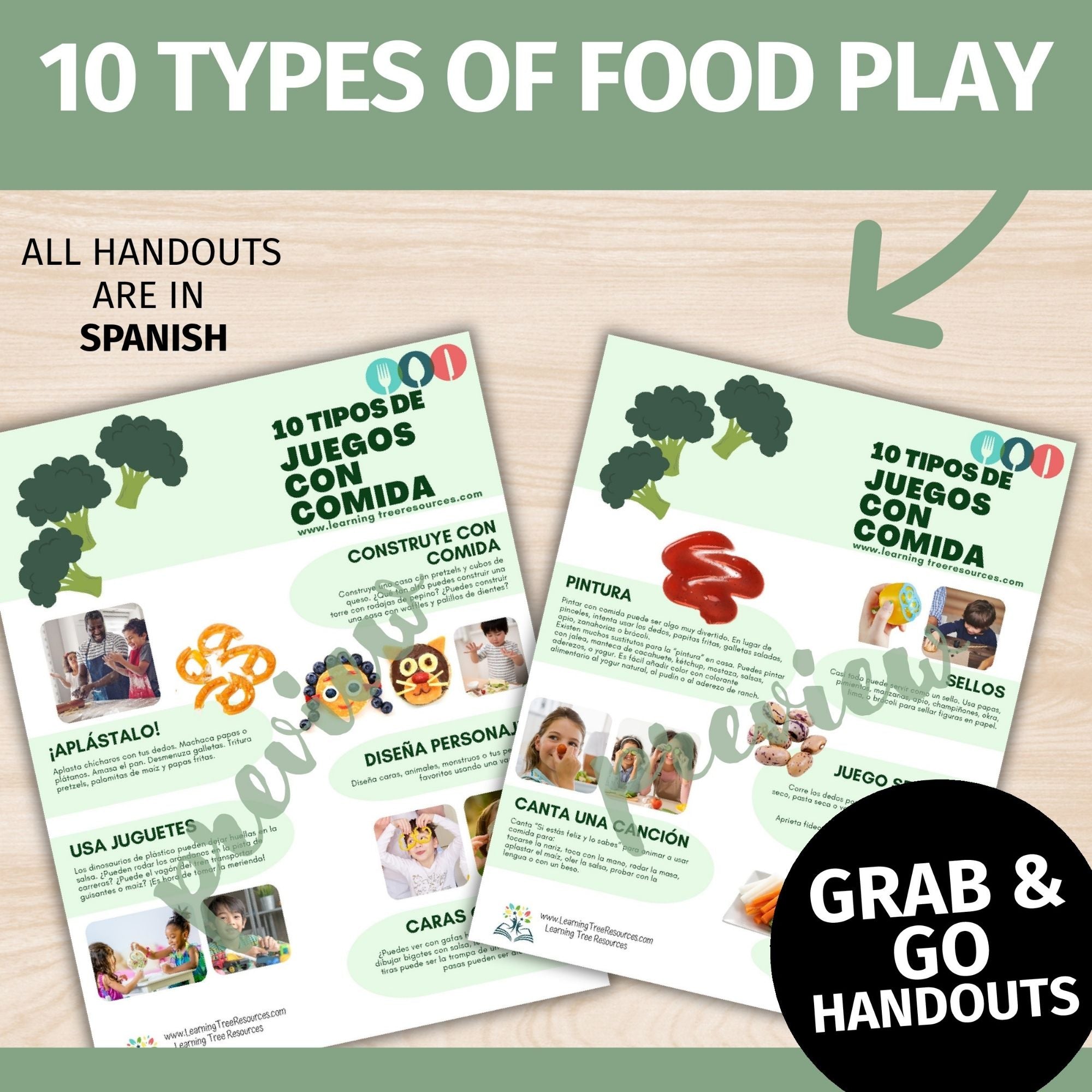 *Spanish* Food Play Handouts for Picky Eaters and Feeding Therapy