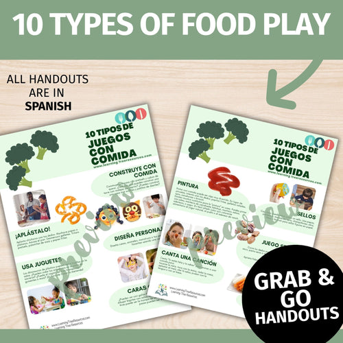 *Spanish* Food Play Handouts for Picky Eaters and Feeding Therapy