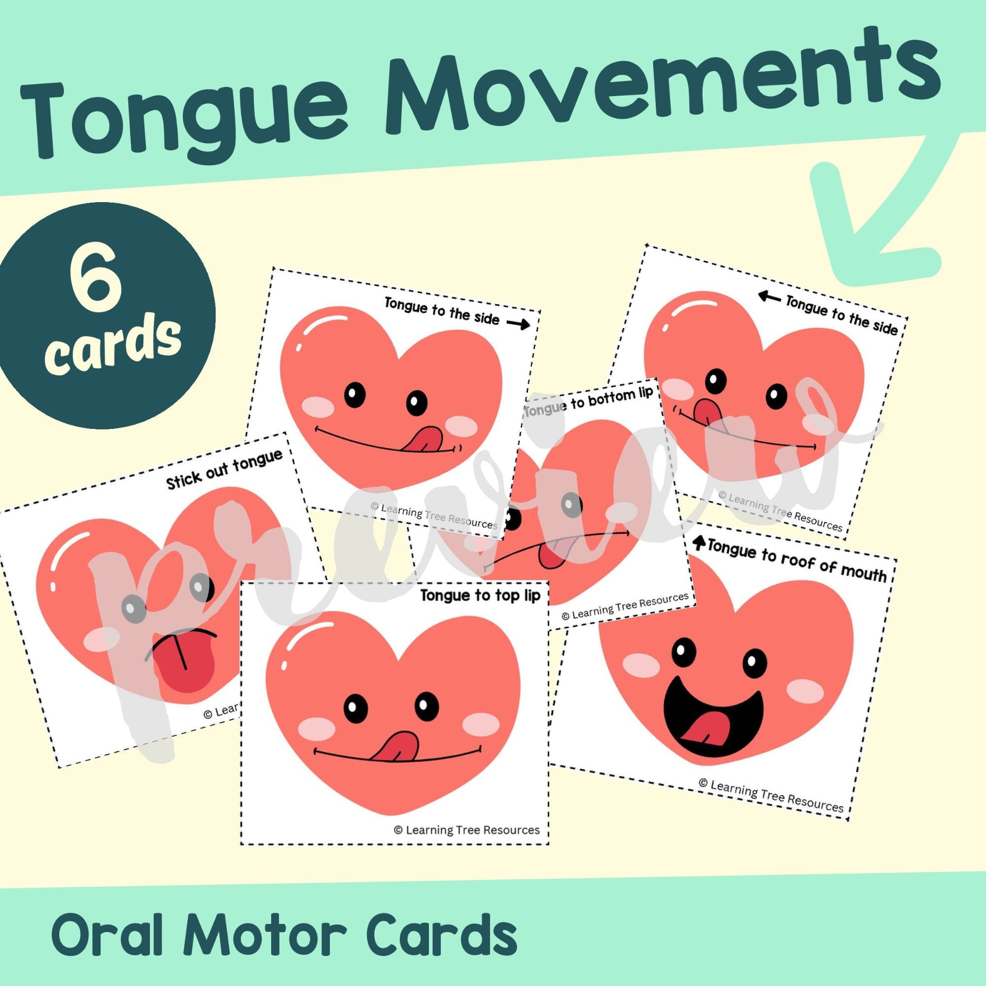 Heart Oral Motor Exercises Game & Speech Therapy Oral Motor Cards for Valentine's Day