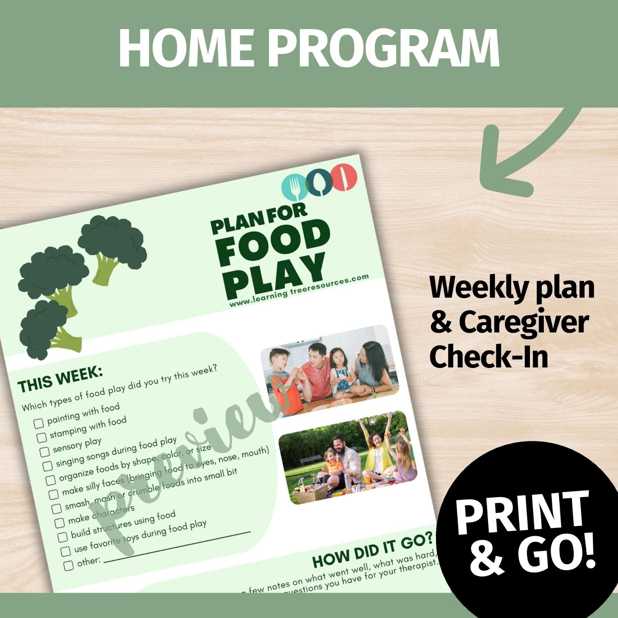 Food Play Handouts for Picky Eaters and Feeding Therapy