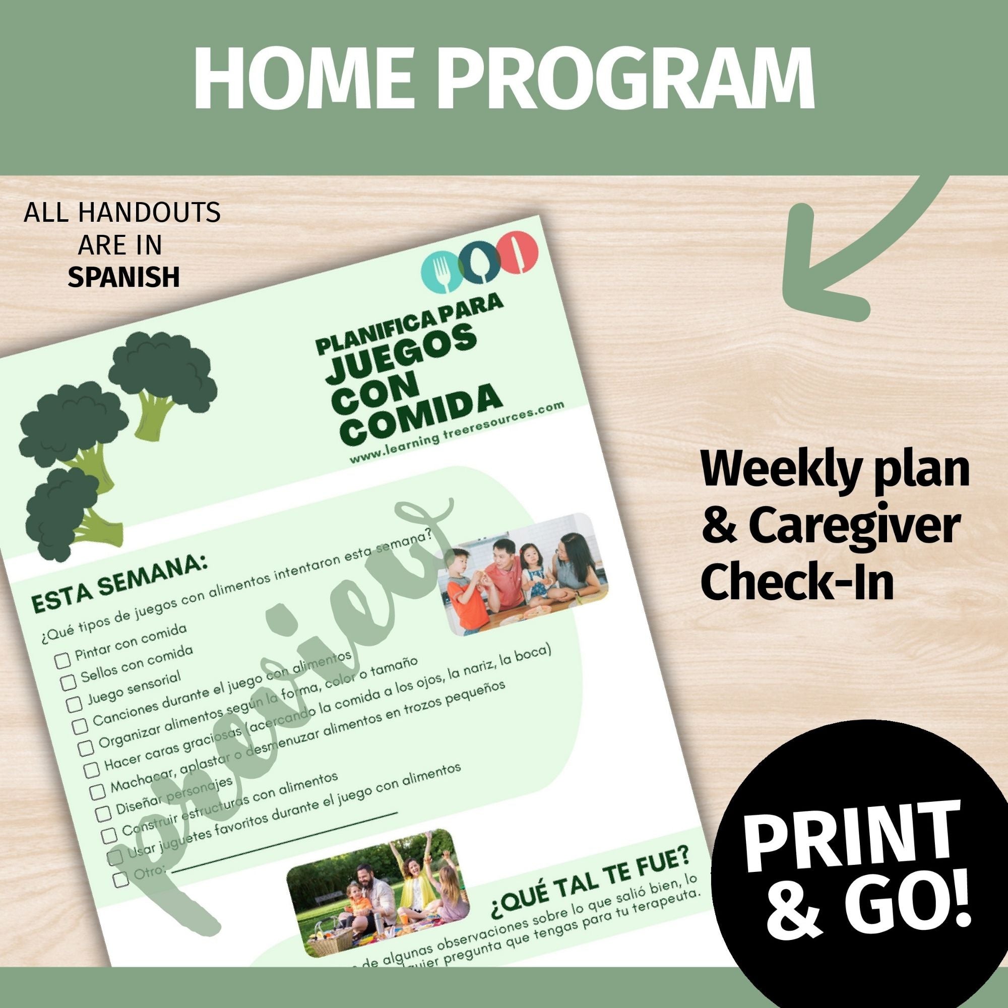 *Spanish* Food Play Handouts for Picky Eaters and Feeding Therapy